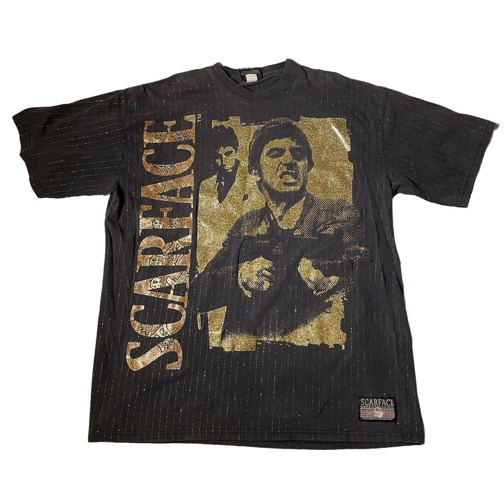 Vintage Scarface Clothing Co. Tony Montana Men's T- Shirt 2XL Glitter Iconic